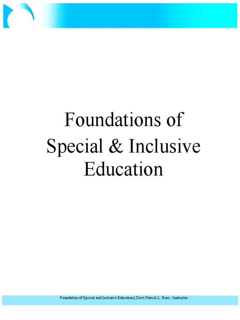 Bases and Policies of Special and Inclusive Education | PDF ...