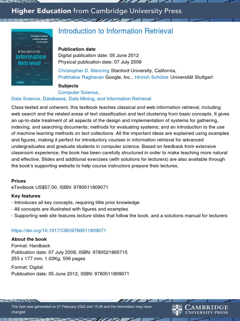 5-Introduction To Information Retrieval | PDF | Information Retrieval ...