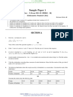 Sample Paper 1: Class - X Exam 2021-22 (TERM - II) Mathematics Standard