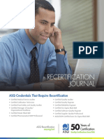 Recertification Journal: ASQ Credentials That Require Recertification