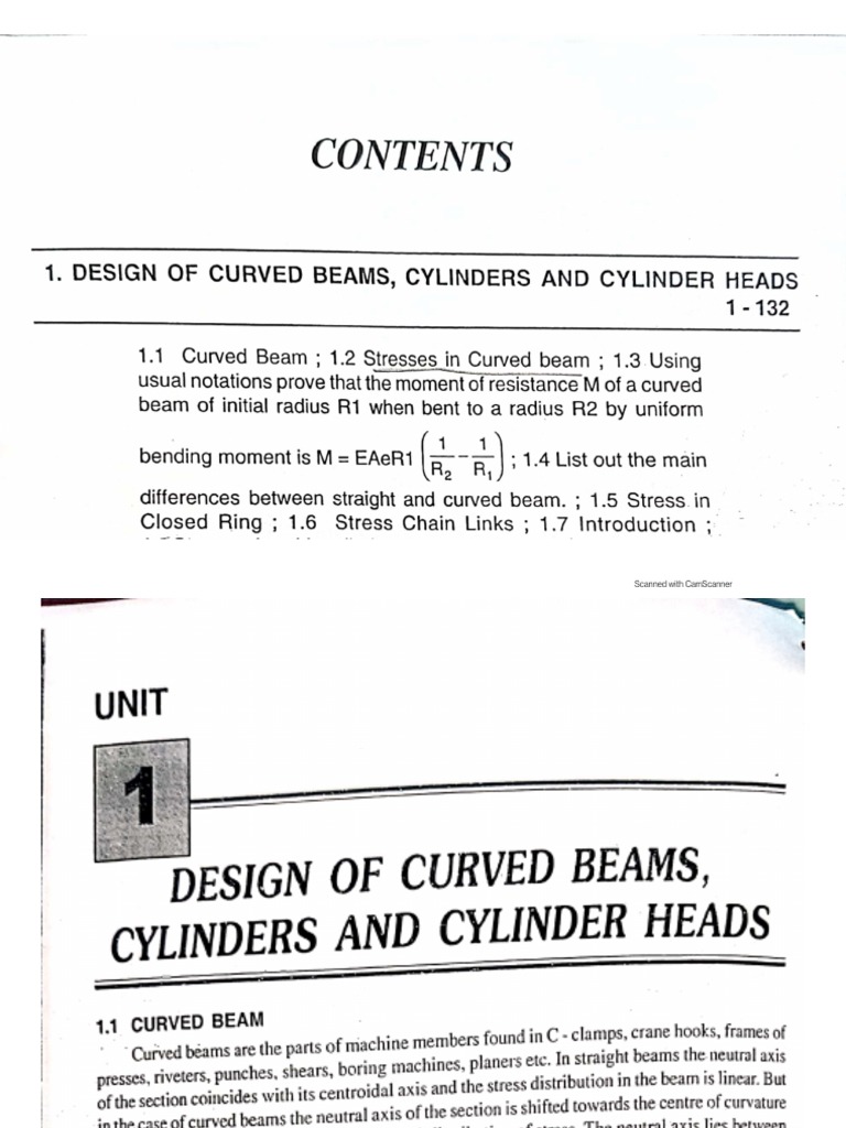 (DME2) Unit 1 Curved Beams PDF