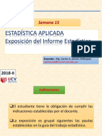 Estadística Aplicada Exposición Del Informe Estadístico: Semana 15