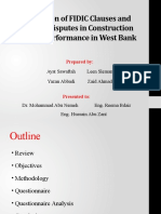 Investigation of FIDIC Clauses and Causes of Disputes in Construction Projects Performance in West Bank