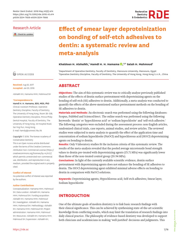 Self Etching PDF Systematic Review Chemistry