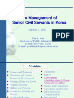 The Management of Senior Civil Servants in Korea