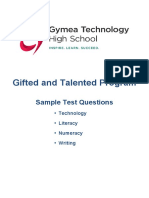 Gifted and Talented Program: Sample Test Questions