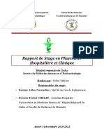 Rapport de Stage en Pharmacie Hospitalière Et Clinique