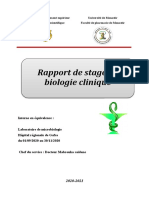 Rapport de Stage en Biologie Clinique