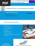 Lecture 1 Introduction To Database Systems