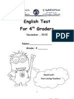 4th Grade English Test