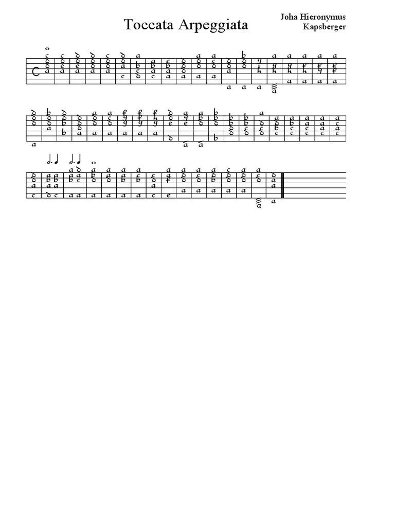 Johannes Hieronymus Kapsberger-Toccata Arpeggiata | PDF