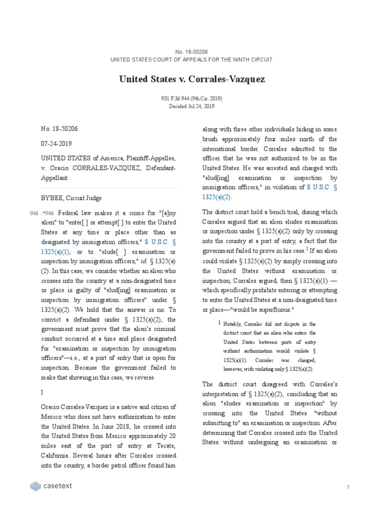 United States v. CorralesVazquez PDF Statutory Interpretation