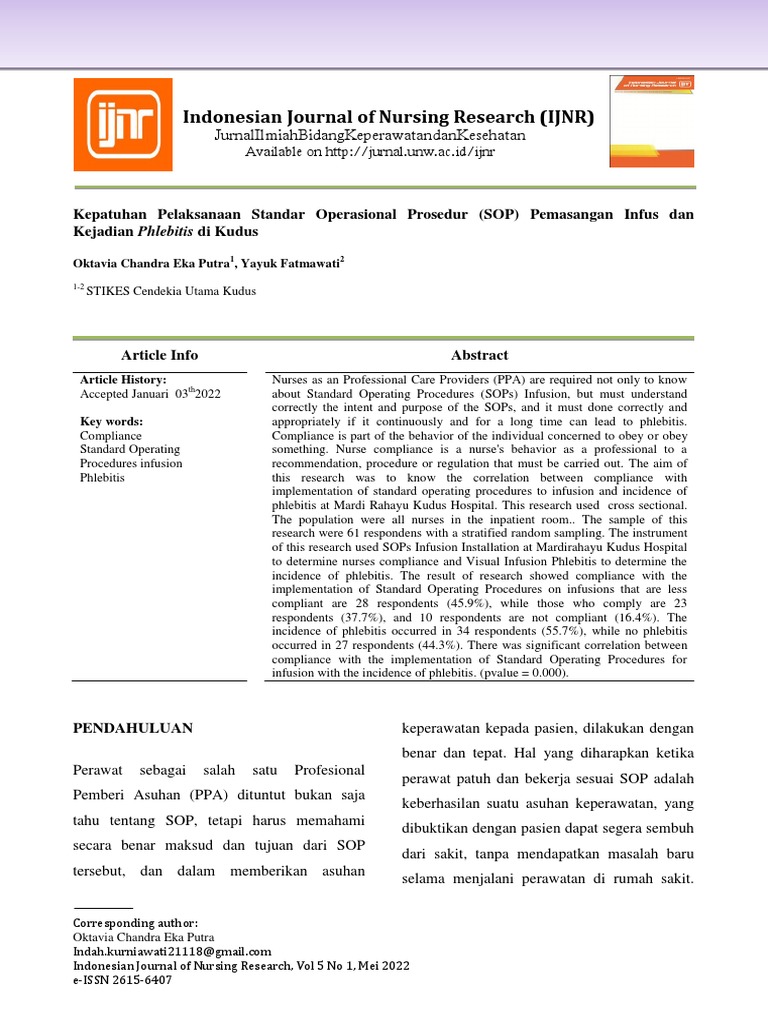 Indonesian Journal of Nursing Research (IJNR) | PDF | Health Care ...