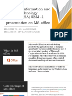 Subject-Information and Technology Bba (Ha) Sem - 1 Presentation On MS-office