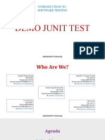 Demo Junit Test: Introduction To Software Testing