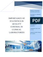 IMPORTANCE OF STATISTICS IN QUALITY CONTROL IN CLINICAL LABORATORIES - Assignment