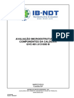 Avaliação microestrutural de componentes da caldeira