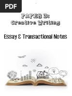 English HL Creative Writing Notes and Exercises