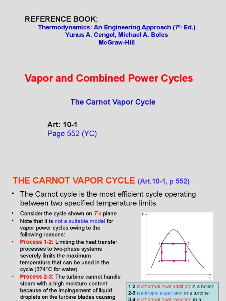 Vapor & Combined Power Cycles | PDF | Cogeneration | Steam