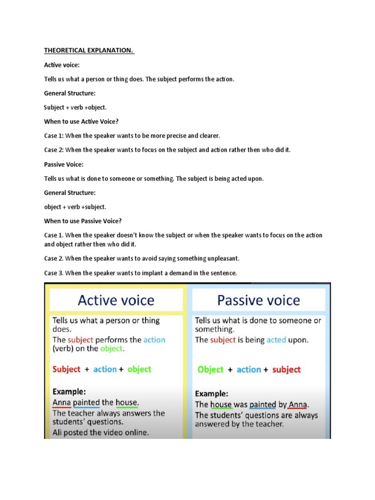 Active and Passive Voice | PDF | Language Arts & Discipline
