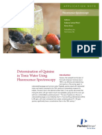 Determination of Quinine in Tonic Water Using Fluorescence Spectros