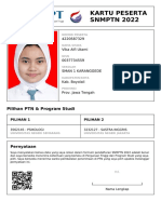 Kartu Peserta SNMPTN 2022: 4220587329 Vika Alfi Utami 0037734559 Sman 1 Karanggede Kab. Boyolali Prov. Jawa Tengah