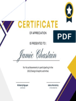 Dark Blue & Yellow Modern Jamie Completion Certificate