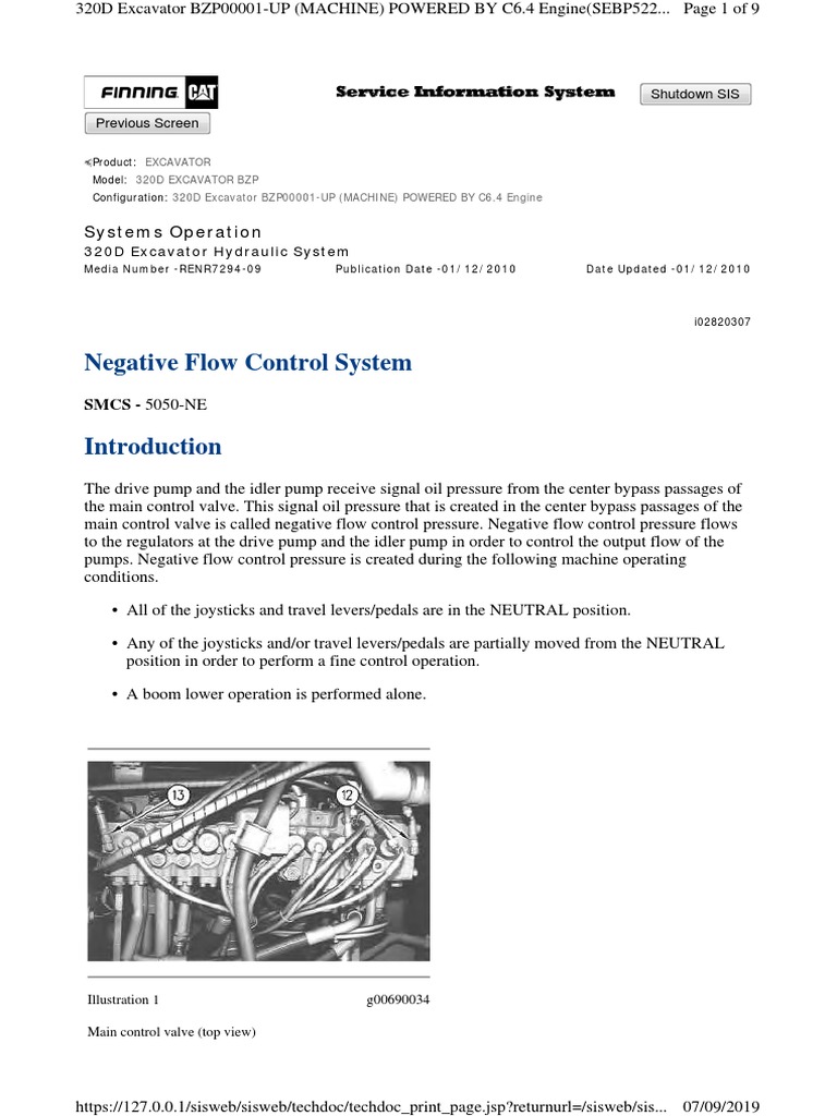 Negative Flow Control System: Systems Operation | PDF | Pump | Valve