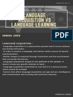 Language Acquisition Vs Language Learning: Nohmana Jabeen