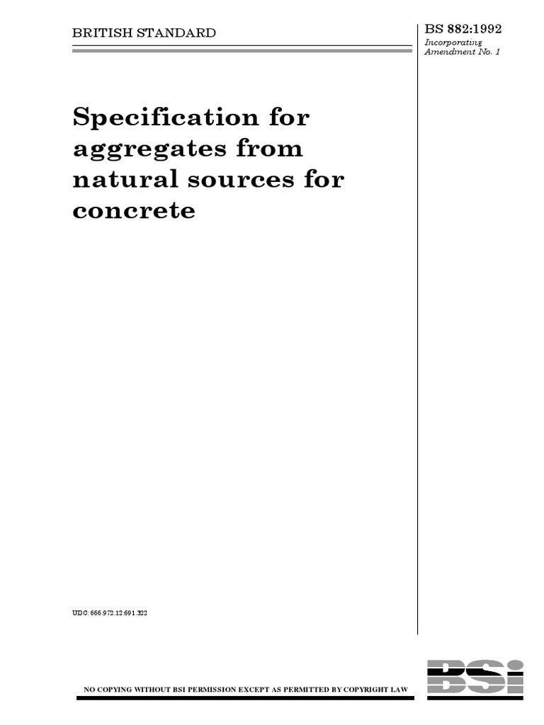 BS 882 Specification For Aggregates From Natural Sources For Concrete | PDF