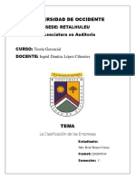 Clasificación de Las Empresas