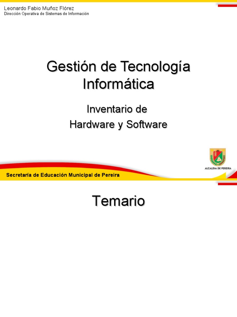 Inventario Hardware y Software | PDF | Servidor (Computación) | Software