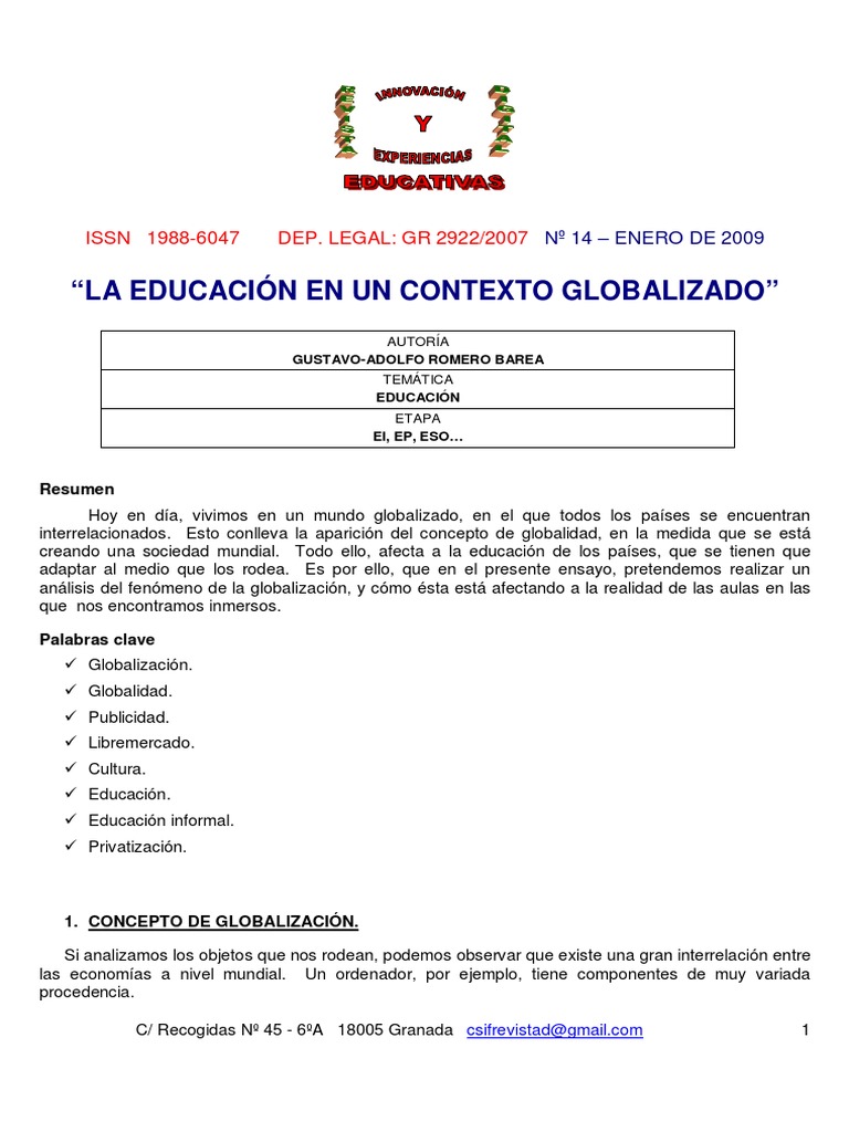 Impacto de la Globalización en Educación | PDF | Globalización | Sociedad