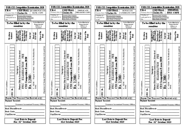 Fpsc fee challan css 2020 pdf united states department of the