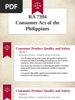 RA 7394 Consumer Act of The Philippines