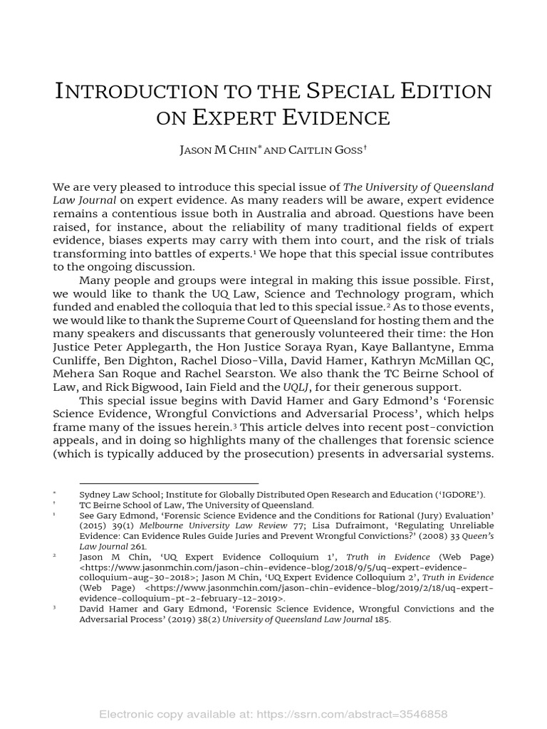 Expert Evidence in Australian Law | PDF | Expert | Expert Witness
