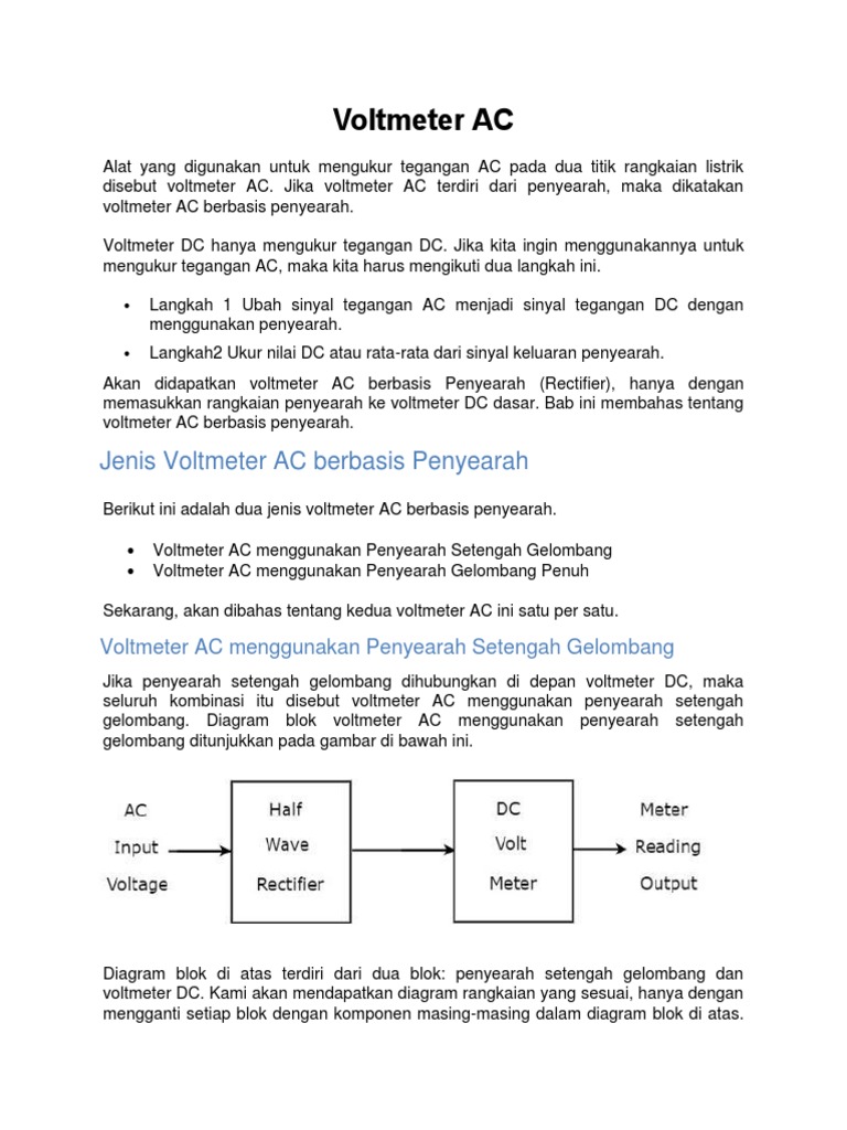 Voltmeter AC Berbasis Penyearah | PDF | Teknologi & Rekayasa