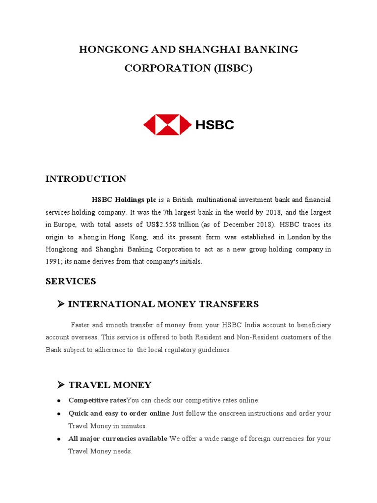 Hongkong and Shanghai Banking Corporation (HSBC) : International Money ...