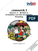 Research I: Quarter 3 - Module 2: Probability and Non-Probability Sampling