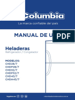 MANUAL HELADERAS COLUMBIA