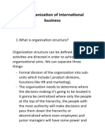 The Organization of International Business