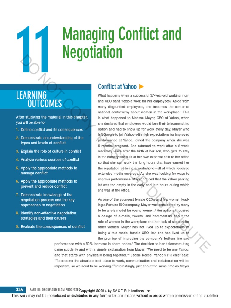 DO NOT Copy, Post, OR Distribute: Managing Conflict and Negotiation | PDF