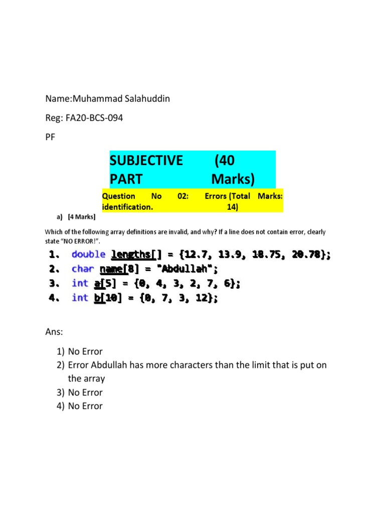 C Programming Error Identification and Debugging | PDF | Parameter ...