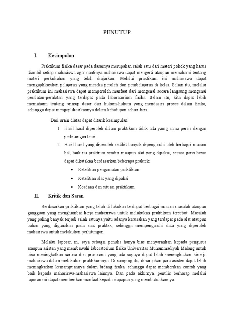 Penutup Laporan Fisika Penutup Laporan Fisika
