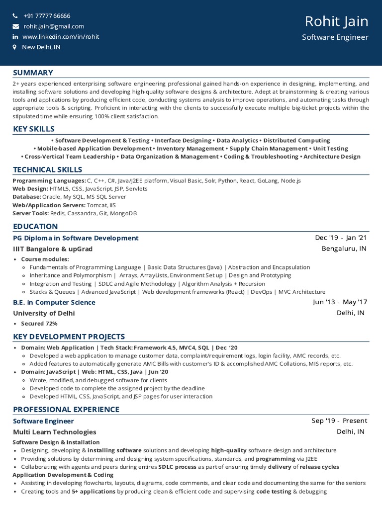 Rohit Jain Software Engineer | PDF | Internet & Web | World Wide Web