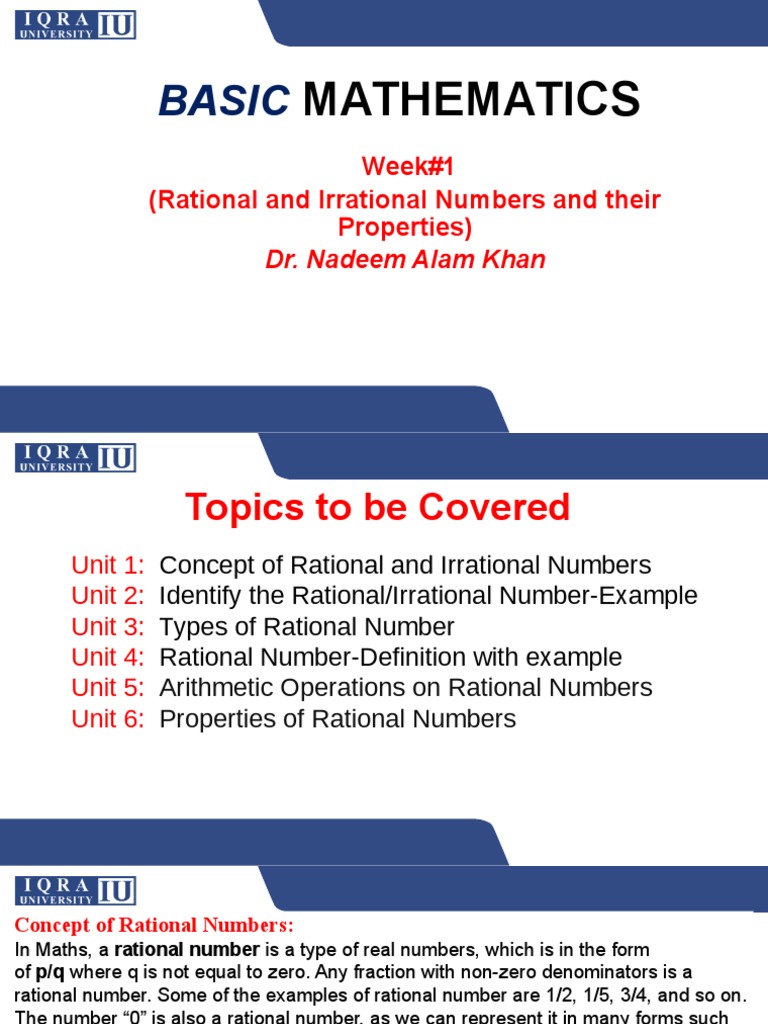 Rational and Irrational Numbers Overview | PDF | Rational Number | Numbers