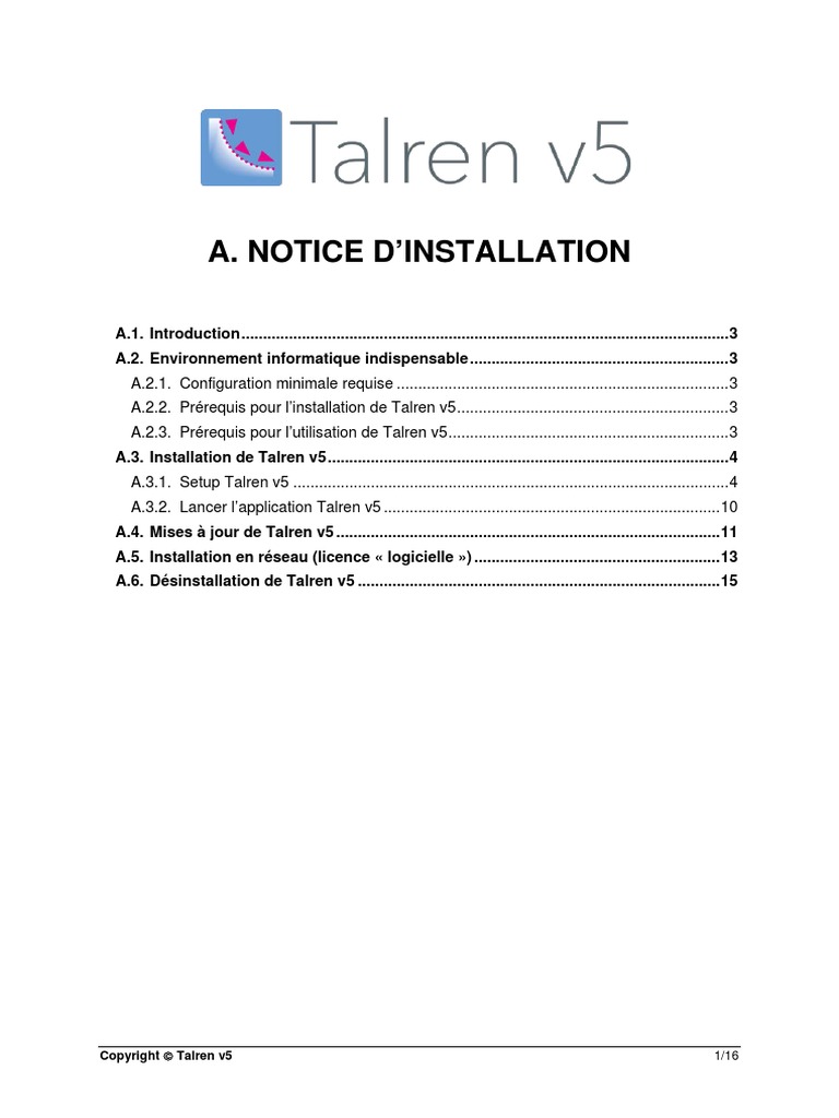 Talren v5 | PDF | Installation (Programmes informatiques) | Logiciel