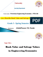 Book and Salvage Values in Petroleum Engineering Economics