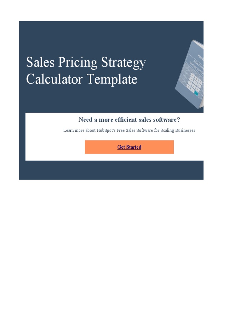HubSpot Sales Pricing Calculator PDF Pricing Gross Margin
