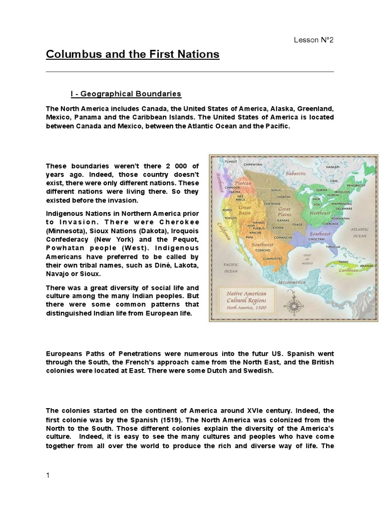 Lesson N°2 - Columbus and The First Nations | Download grátis PDF ...